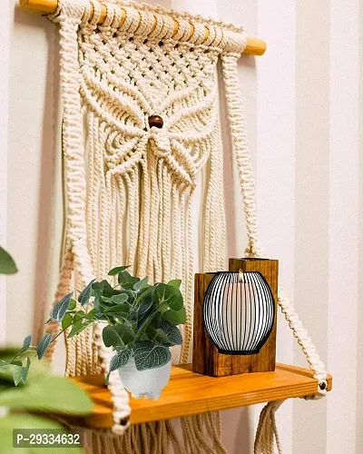 BUTTERFLY Macrame Wall Hanging Shelf  Boho Wall Hanging Shelf for Home Decor Living Room-thumb4