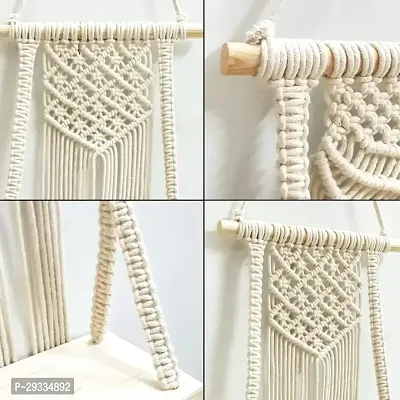 TRINGLE WITH BOD Macrame Wall Hanging Shelf Mounted with an interesting wooden Stick-thumb4