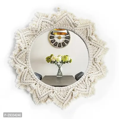 MIRROR WITH GATH Macrame MirrorWall Hanging Round MirrorBoho Wall Art MADE IN INDIA.-thumb2