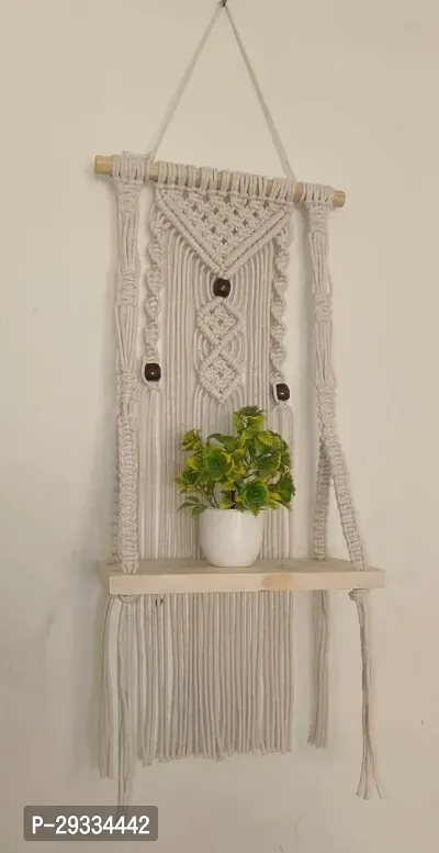 TWO LINE WITH BOX 9 MOTI Macrame Wall Hanging Decor Wall Shelf ITEM FOR DECOR  HOME MADE IN INDIA-thumb3