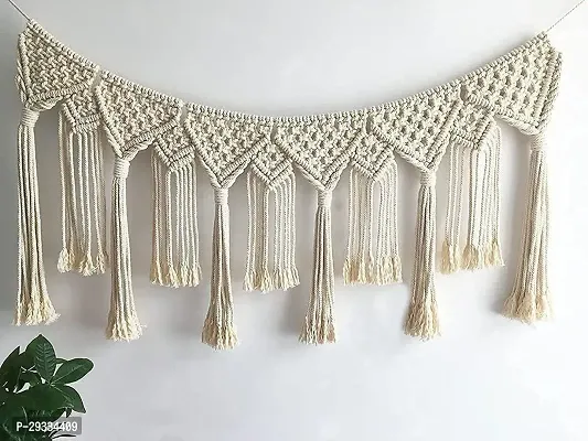 JHALAR WITH TASHAL HT_ Macrame Wall HangingHandicrafts Trader Handmade Boho Macrame Wall Hanging Home Deacute;cor Woven Tapestry 15L x 40W Inches Beigehellip;-thumb0