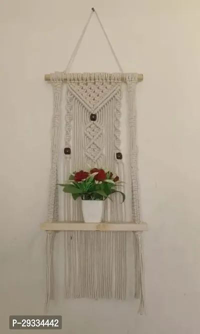 TWO LINE WITH BOX 9 MOTI Macrame Wall Hanging Decor Wall Shelf ITEM FOR DECOR  HOME MADE IN INDIA-thumb0