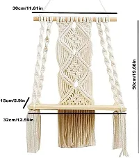 CHOKOR HANG Macrame Wall Hanging Shelf Macrame Cotton Floating Shelf Boho Plant Hanger-thumb2