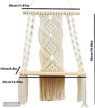 CHOKOR HANG Macrame Wall Hanging Shelf Macrame Cotton Floating Shelf Boho Plant Hanger-thumb3