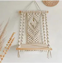 DEEP HANG Macrame Wall Hanging Shelf Indoor Boho Wall Decor for BedroomMADE IN INDIA-thumb1