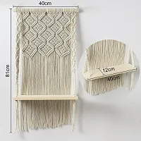 BOX DIS Macrame Wall Hanging Shelf Bohemian Decor Boho Shelf for Plants And Pots-thumb3