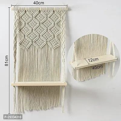 BOX DIS Macrame Wall Hanging Shelf Bohemian Decor Boho Shelf for Plants And Pots-thumb4