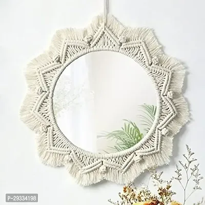 MIRROR WIT GATH Macrame Wall hanging Mirror home decor living roomMADE IN INDIA.-thumb0