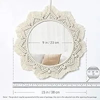 MIRROR WIT GATH Macrame Wall hanging Mirror home decor living roomMADE IN INDIA.-thumb1