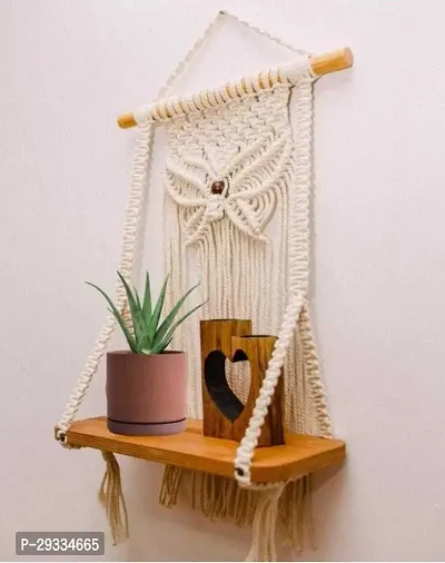 BATRFLI Macrame Wall Hanging Shelf Plant HangerFlower Pots Holder-thumb4