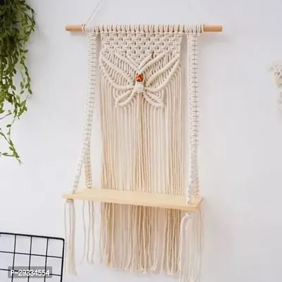 BUTTERFLY Woven Butterfly  Macrame Wall Hanging Shelf Bohemian Wall Decor for Bedroom-thumb4