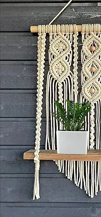 DUN THREE MOTI Macrame Wall Hanging Shelf Macrame Woven Macrame Tapestries MADE IN INDIA-thumb1