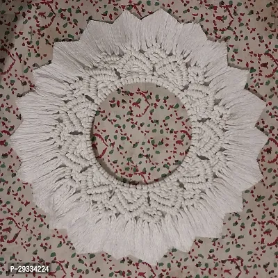 ROUND SHAP WITH OUT MIRROR ARSHODESIGN Macrame Round Wall Hangings  White Color