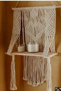 DIL 16INCH^ Wall Hanging Shelf with Handmade Woven Cotton-thumb1