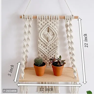 DEEP HANG Macrame Wall Hanging Shelf Indoor Boho Wall Decor for BedroomMADE IN INDIA