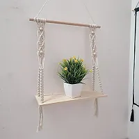 BORD HANG ONE DEEP MACRAME WALL HANGING SHELF-thumb1