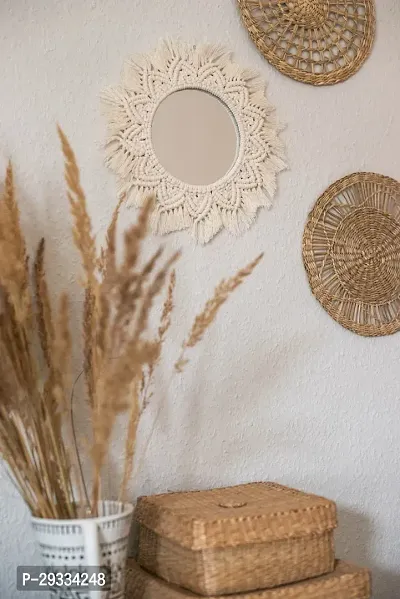 RAISING MIRROR White Macrame Mirror Bedroom Decor  Large Bohemian Mirror-thumb2