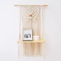 BUTTERFLY Macrame Wall Hanging Shelf  Boho Wall Hanging Shelf for Home Decor Living Room-thumb1