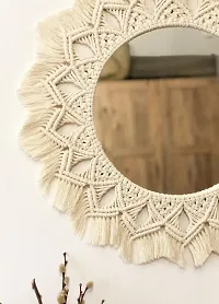 RAINBOW MIRAR WITHOUT STON Macrame wall hanging mirror-thumb2