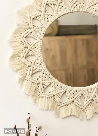 RAINBOW MIRAR WITHOUT STON Macrame wall hanging mirror-thumb3