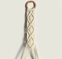 RING WALA Macrame Wall Hanging Shelf Wood Floating Boho Shelves with Wooden Dowel-thumb3