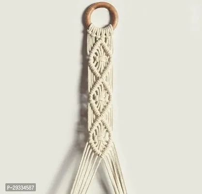 RING WALA Macrame Wall Hanging Shelf Wood Floating Boho Shelves with Wooden Dowel-thumb4