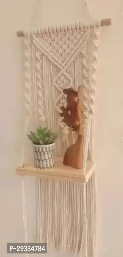 2 LINE WITH BOX HANG * WALL HANGING shelf Boho living Room Wall decorationMADE IN INDIA-thumb2