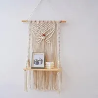 BUTTERFLY Woven Butterfly  Macrame Wall Hanging Shelf Bohemian Wall Decor for Bedroom-thumb2