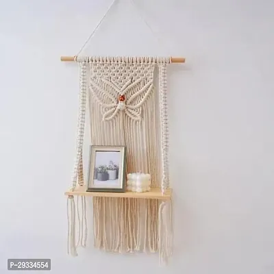 BUTTERFLY Woven Butterfly  Macrame Wall Hanging Shelf Bohemian Wall Decor for Bedroom-thumb3