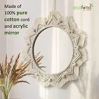 MIRAR WITH GATH Macrame Wall Mirror with Boho Fringes for Apartment Living Room Bedroom MM002-thumb1