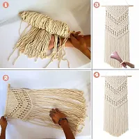 3 SET MACRAMI HANG Macrame 3 Pack Boho Wall Hanging  Bohemian Nordic Woven Wall Decor Tapestry Hippie Beautiful Geometric Art for Apartment House Living Room Home Decoration Handmade Ornament-thumb1