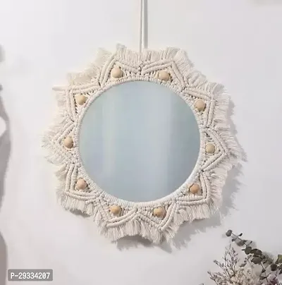 WAGON MIRROR WIT STON Macrame Wall hanging Mirror home decor living roomMADE IN INDIA.