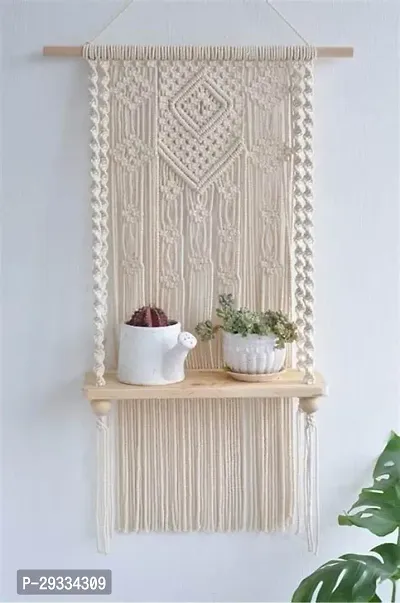 BEUTEIY HANG! Macrame Wall Hanging Shelf Cotton Rope Bohemian Style Decor MADE IN INDIA.-thumb0