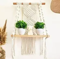 CHKOR HNG Macrame Wall Hanging Shelf Decorative Handmade MADE IN INDIA-thumb1