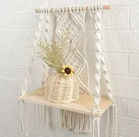 CEKOR HNG Macrame Wall Hanging Shelf Tapestry Boho Wood Hanging. MADE IN INDIA-thumb1