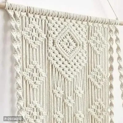 BEAUTY HANG! Teddy Home Decor Abstract Wood Macrame Woven Shelf Wall Hanging white-thumb4