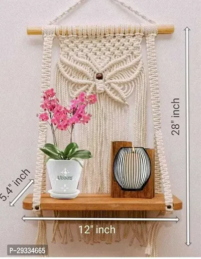 BATRFLI Macrame Wall Hanging Shelf Plant HangerFlower Pots Holder-thumb0