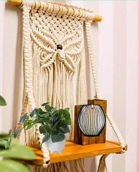 BATRFLI Macrame Wall Hanging Shelf Plant HangerFlower Pots Holder-thumb2