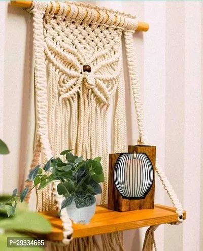 BATRFLI Macrame Wall Hanging Shelf Plant HangerFlower Pots Holder-thumb3