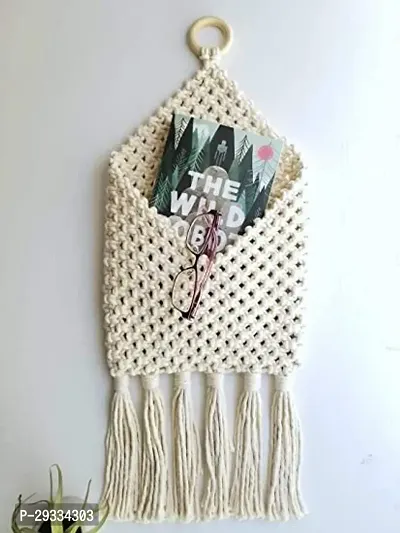 MACRAME POCKET Macrame Wall Hanging Decor Pouch Magazine Holder.MADE IN INDIA-thumb0