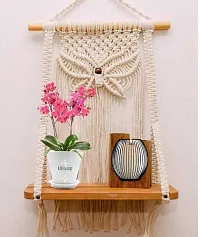 BATRFLI Macrame Wall Hanging Shelf Plant HangerFlower Pots Holder-thumb1