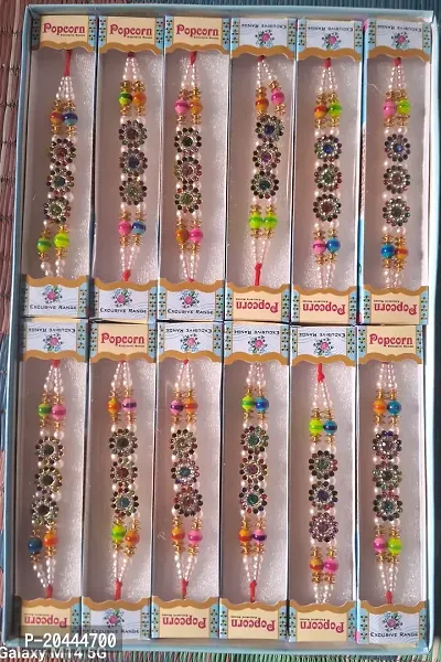 Its set of 3 stone rakhi-thumb0