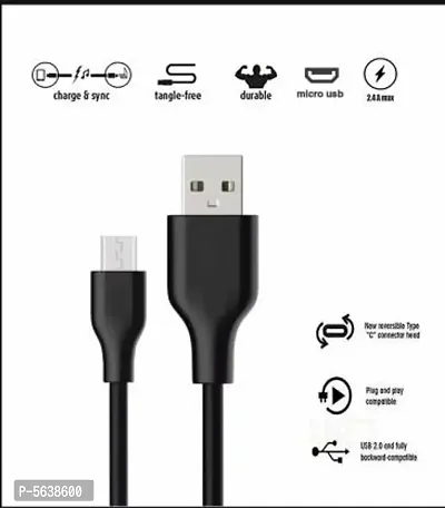 Faster Charging 2.4A Data Cable or Micro USB Cable for Charging and Data Sync 1 m Micro USB Cable  (Compatible with suitable for all micro usb device, green, One Cable)-thumb3