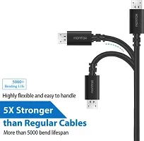 MONITOR Micro USB data Cable 1 m Micro USB Cable  (Compatible with Mobile Phones, Tablets, Black, One Cable)-thumb3
