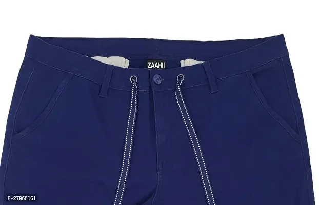 Syborg Men's solid Men Blue Chino Shorts-thumb4