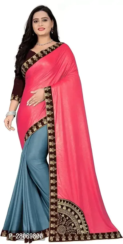 Fancy Lycra Saree With Blouse Piece For Women-thumb0