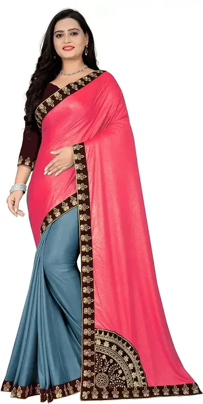 New In Lycra Saree with Blouse piece 