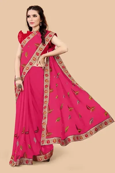 Attractive Georgette Saree with Blouse piece 