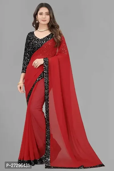 Stylish Georgette Saree with Blouse piece For Women-thumb0