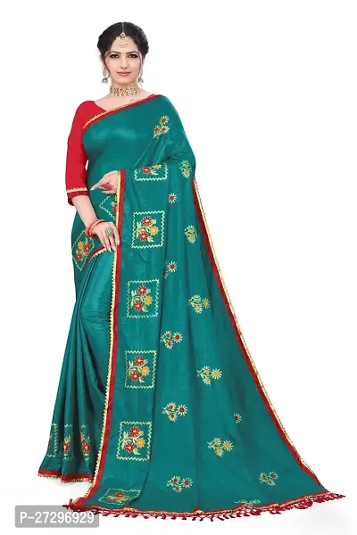 Stylish Silk Blend Saree with Blouse piece For Women